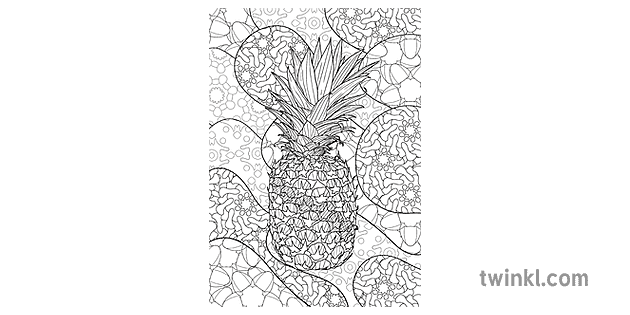 1 菠萝正念度着色金色比例水果食品算术和数学苏格兰ks2