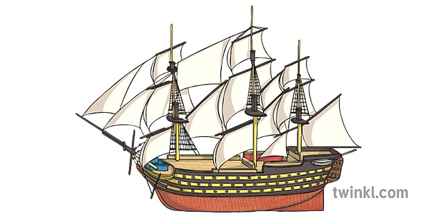 18th Century War Ships Illustration - Twinkl