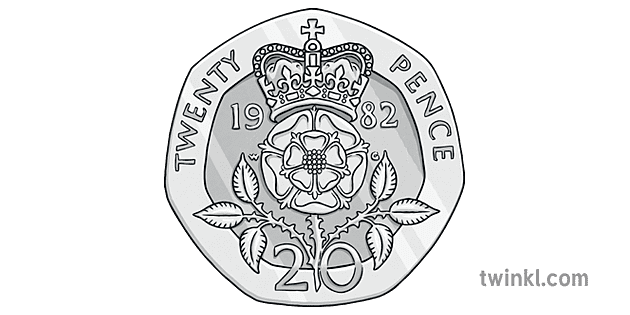 20 Pence Coin Illustration - Twinkl