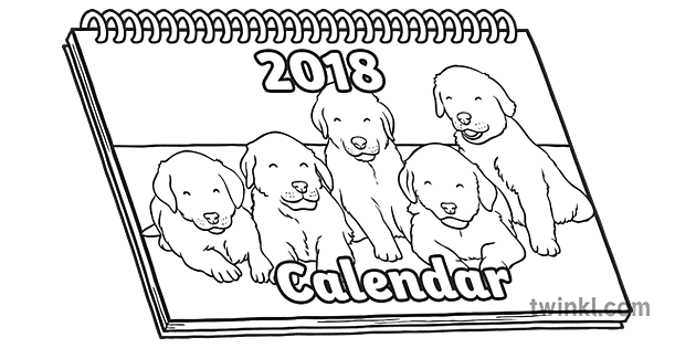 2018 Kalendorius Laikas Matavimas Diena Mėnuo Metai Eyfs Juoda Ir Balta