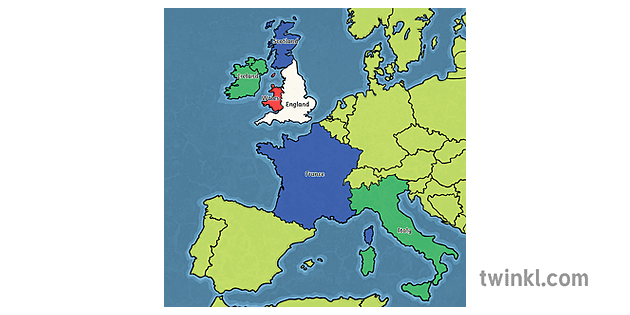 6 Nations Map Illustration - Twinkl