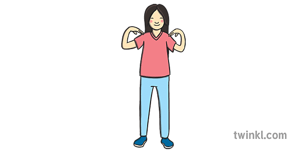 dítě se dotýká svých vlastních ramen Illustration - Twinkl