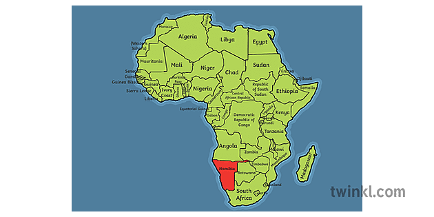 detailed namibia africa map