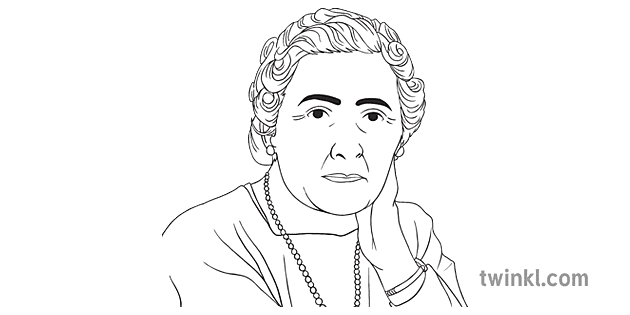 agatha christie portræt engelsk sekundær bw rgb Illustration - Twinkl