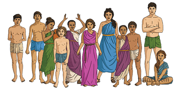 Ancient Greek Boys And Girls Illustration Twinkl 9167