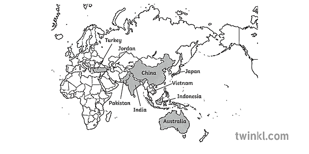 オーストラリア 中央 世界 地図 Jigsaw With Countries Labelled Map