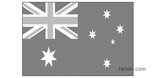澳大利亚国旗一般插图澳大利亚中学黑色和白色rgb