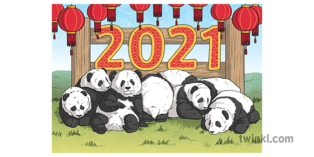 बेबी पांडा साथ चीनी नव वर्ष