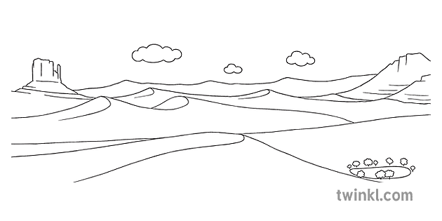 背景沙漠地区沙岩沙丘山绿洲天空宽格式ks1黑白 Illustration