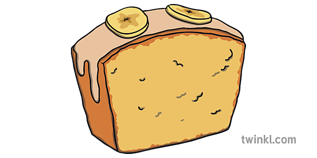 केला केक खाना मिठाई हलवा ks1 Illustration - Twinkl