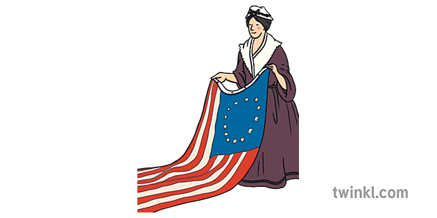 Betsy Ross With Flag Flag Day Usa Emergent Reader Ks