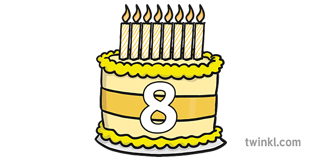 Birthday Cake 8 Illustration - Twinkl