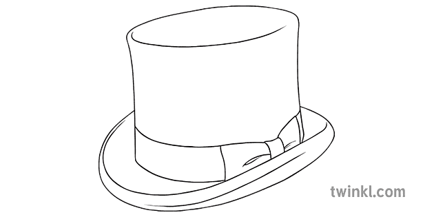 black thinking hat oblečenie cylindr ks3 čierno biele 1 Illustration ...