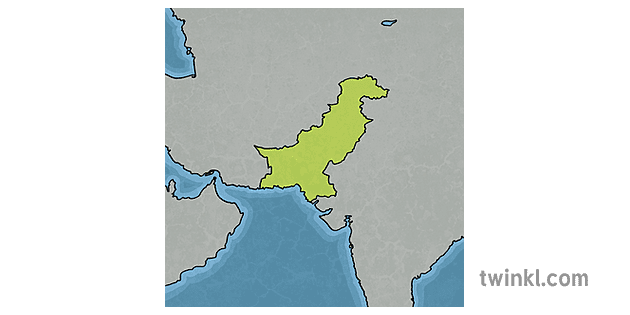 Blank Map of Pakistan World Geography KS2 Illustration - Twinkl