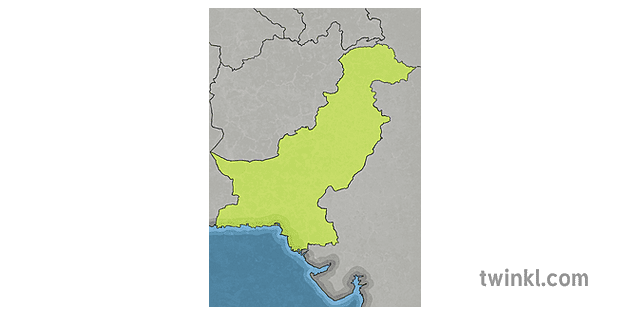 Blank Map of Pakistan Illustration - Twinkl