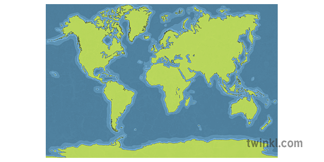 Blank World Map No Border Geography Ks2 Illustration Twinkl