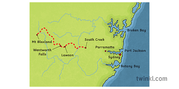 blaxland wentworth and lawson map of blue mountains map map australia