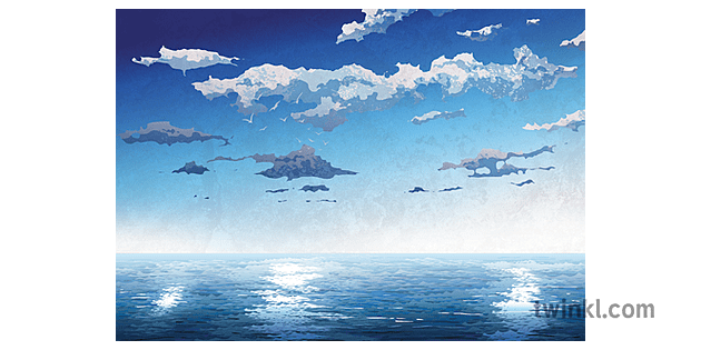 青空と海の風景 背景 太陽 水 波 歴史 Ks2 Illustration Twinkl