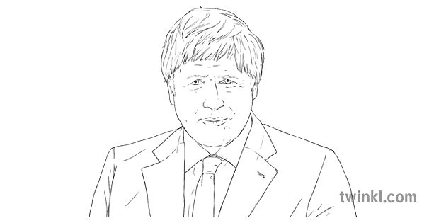 Boris Johnson Portret Premier Politiek Verkiesing Parlement Ks2 Swart En Wit