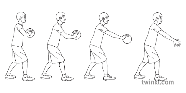 bounce-pass-netball-sports-pe-secondary-bw-rgb-illustration-twinkl