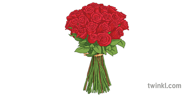 玫瑰花束英語多里安灰色花華倫泰浪漫禮物次要 Illustration