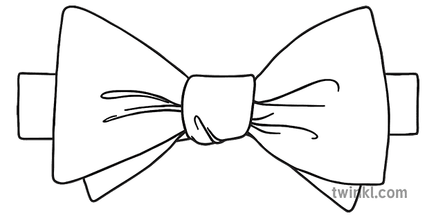 Bow Tie Black and White Illustration