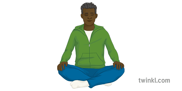Boy Breathing Deeply Exercise Meditation Yoga Cross Legged PE Person KS3