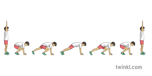 Boy Slow Motion Burpee Joe Wicks Active Workout Twinkl Move PE KS2