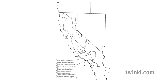 Kalifornijos Klimato žemėlapis žemėlapis Kalifornija Jav Jav Ks2