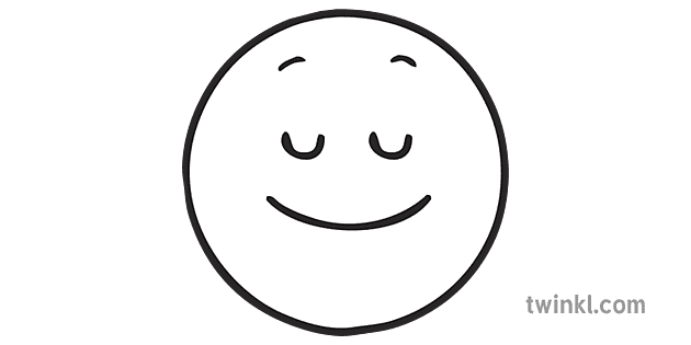 Calma Emoji Emociones Emoticon Icono Sen Ks1 Blanco Y Negro Rgb