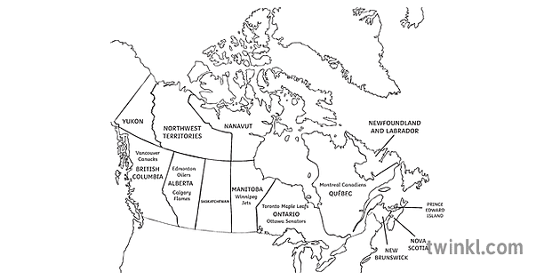 canadas hockey teams map provinces territories geography social studies ...