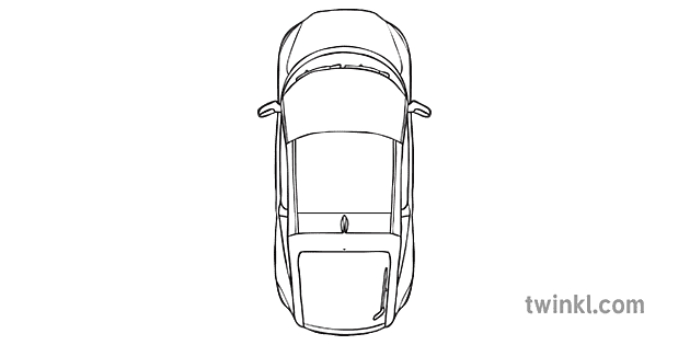 car birds eye view geometry beebot maths ks1 შავი და თეთრი Illustration