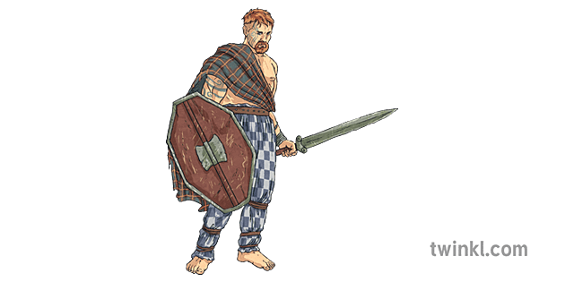 Celtic Warrior Man Celt Sword Shield Tattoos Mps Ks2 Illustration Twinkl