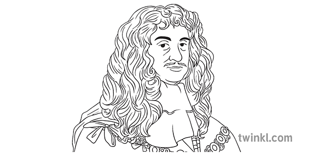 charles ii porträtt historia kung england skotland sekundär svart och ...