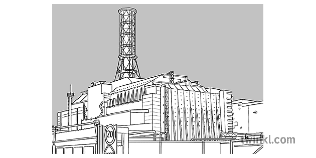 chernóbil branco e negro Illustration - Twinkl