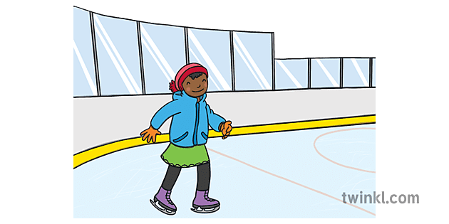 Child Skating On Ice Rink Topics KS1 Illustration - Twinkl