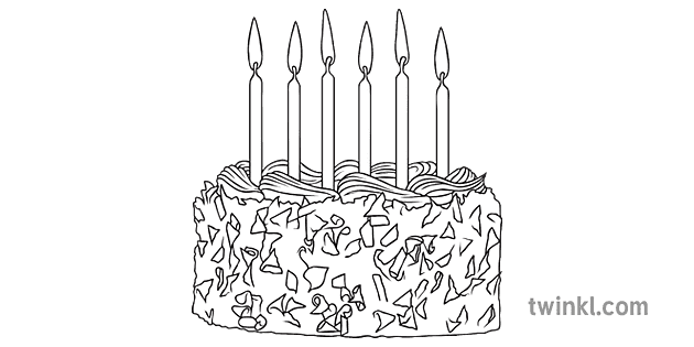Chocolate Birthday Cake General Food Candles Celebration Secondary Bw RGB
