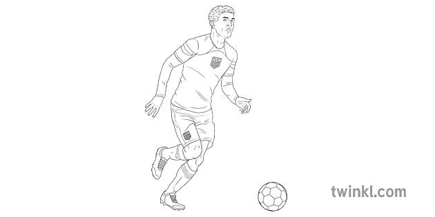Christian Pulisic Black and White RGB Ver 2 Illustration - Twinkl