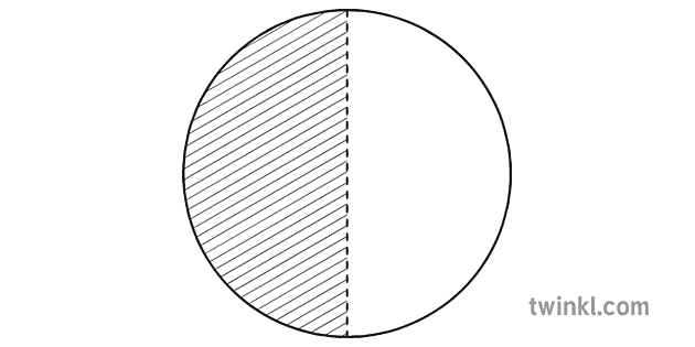 bulatan-dengan-setengah-berlorek-pecahan-matematik-bentuk-ks2-hitam-dan