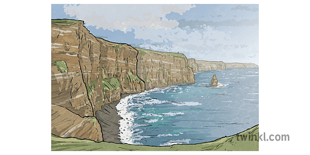 懸崖峭壁的莫赫景觀海洋海洋小山愛爾蘭地理地理縣clari