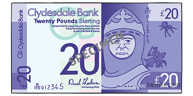 Clydesdale Bank 20 Note Front Twinkl