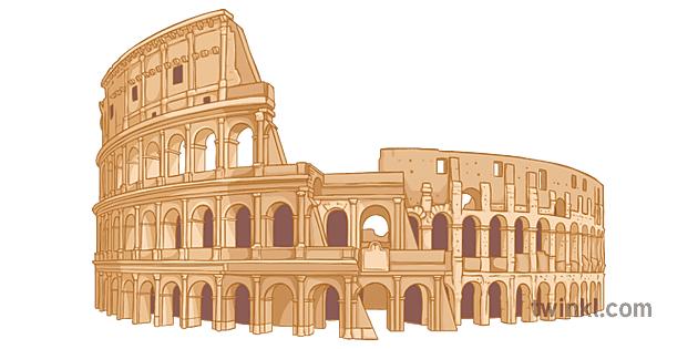 Coliseo General Edificio Hito Roma Historia Secundaria Illustration 