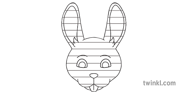 kleurplaat konijn 1 zwart wit rgb Illustration - Twinkl