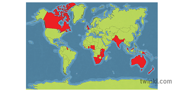 Map Of The Commonwealth Commonwealth Map Commonwealth Day Ks2 Illustration - Twinkl