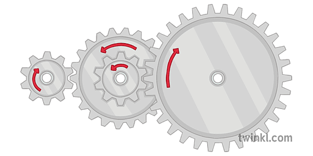 kompone gear train design and technology diagram secondary Illustration