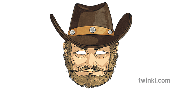Cowboy Maske Illustration - Twinkl