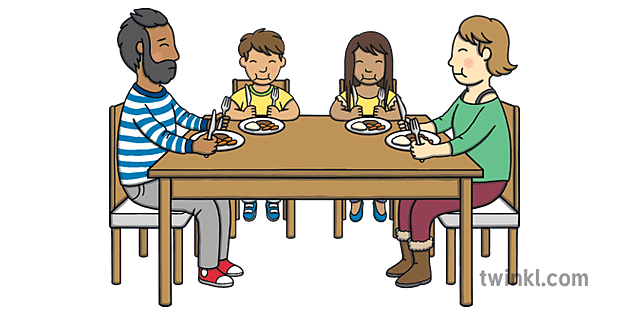 dinner table with food clipart no background