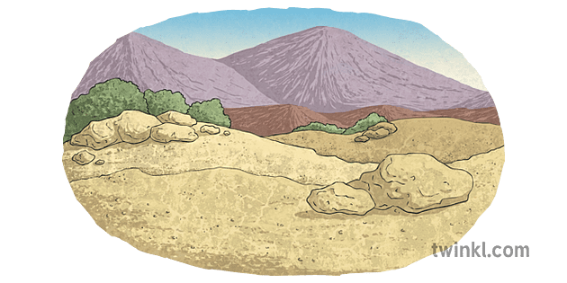 沙漠山風景背景撒哈拉和亞伯拉罕聖經ni宗教ks2 3 Illustration