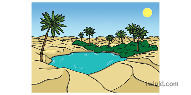 Desert Oasis Background Dibujo