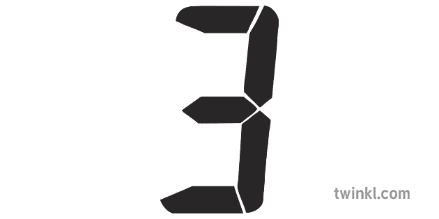 数字3黑白illustration Twinkl